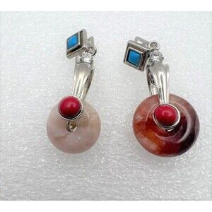 Pendant with Your choice of Fire Quartz or Flower Agate Donut